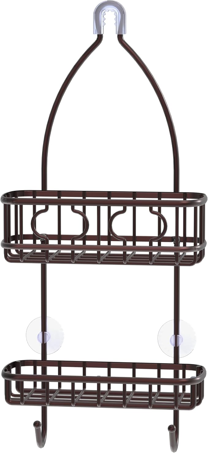 Simple Houseware Bathroom Hanging Shower Head Caddy Organizer, Bronze | (24 x 10.2 x 4.25 inches)