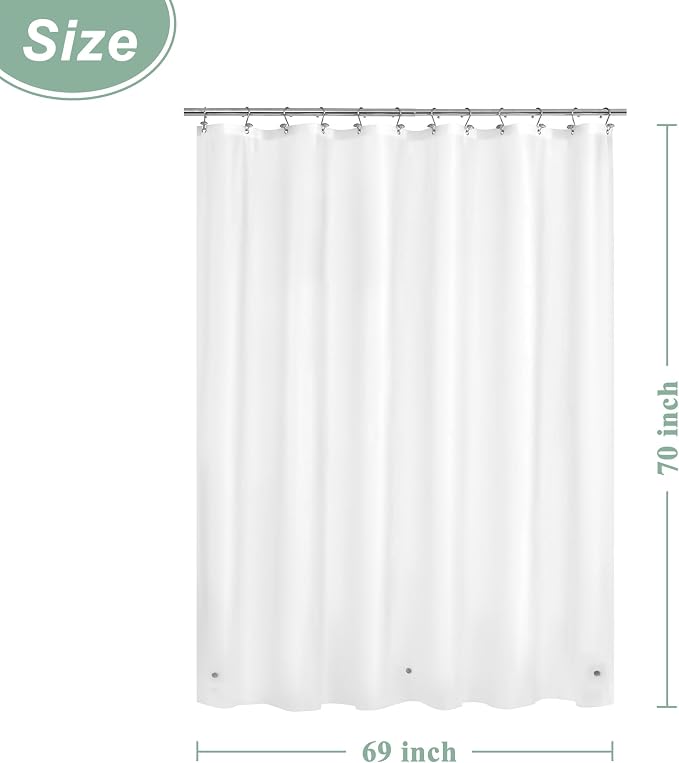 69 x 70 Inches Frosted Shower Curtain Liner | 3 Bottom Magnets,12 Rustproof Grommets,Water Proof Lightweight PEVA,69x70 for Bathroom