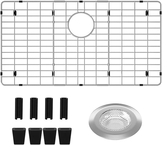 27-9/16" x 14-9/16" Sink Protectors for Kitchen Sink | Rust Resistant Stainless Steel Kitchen Sink Grid and Sink Protectors, Sink Rack for Bottom of Sink with Sink Strainers