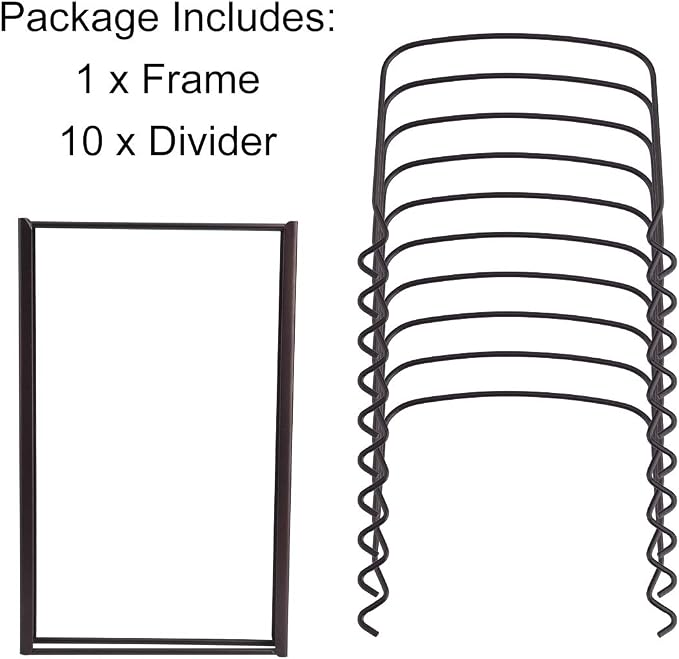 Toplife 10+ Bakeware Organizer Rack for Kitchen Bakeware, Cookware, Dinnerware, Cutting Boards, Plates, Pot and Pan Lids (Brown)