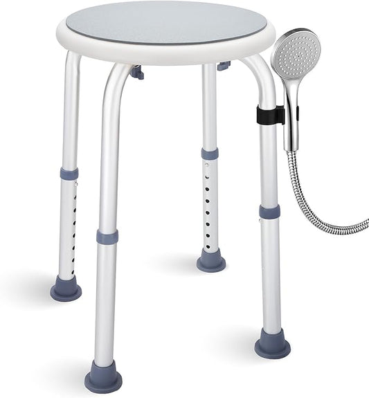 Adjustable Bath Seat, Bathroom Bathtub Shower Chair Stool for Elderly and Disabled, Seniors Tub Transfer Bench for Inside Shower (Grey, Basic Version)