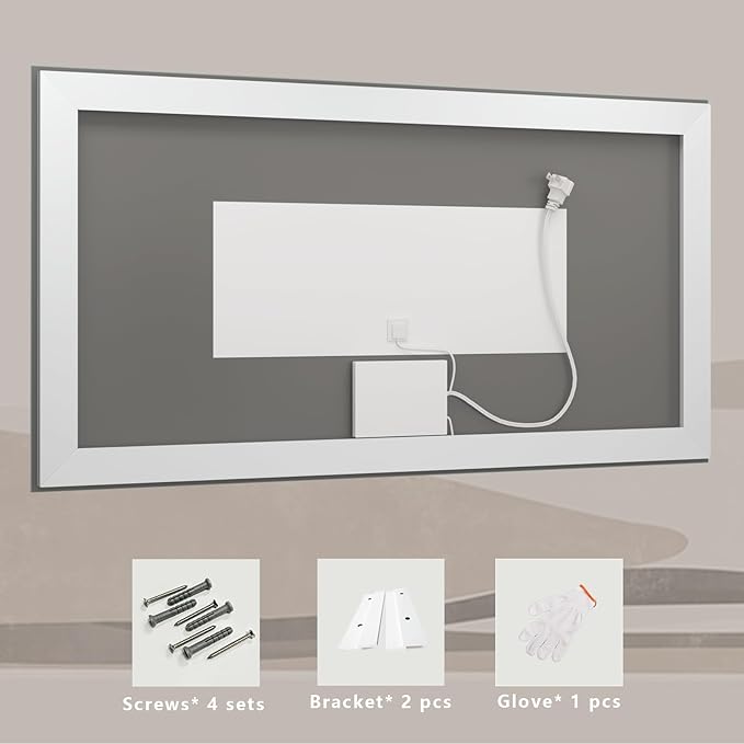 68x40 LED Lighted Bathroom Mirror for Vanity Wall | Front Light and Backlit, Anti-Fog, Memory, 3 Color, Tempered Glass, Dimmable, Rectangular, UL, Horizontal/ Vertical Mounted