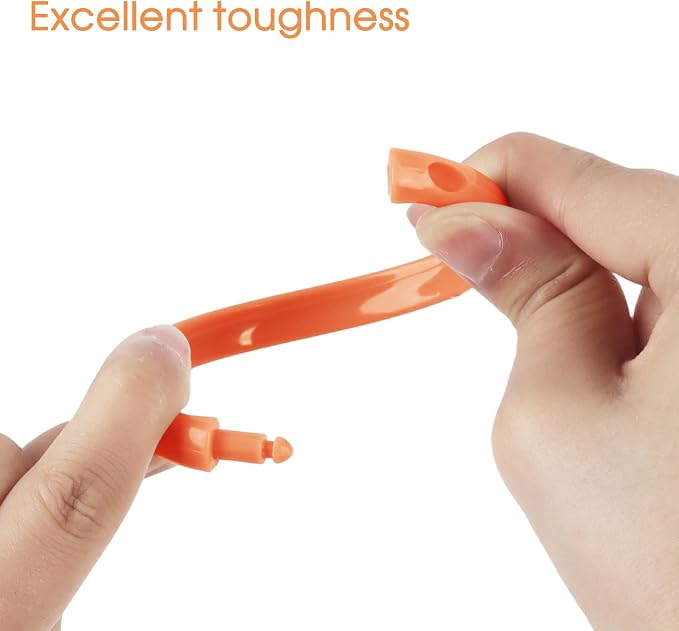 Orange Shower Curtain Hooks - 12 Pcs Circular Plastic Shower Curtain Rings for Bathroom - O Shaped Orange Shower Hooks Rings for Shower Curtain Rod