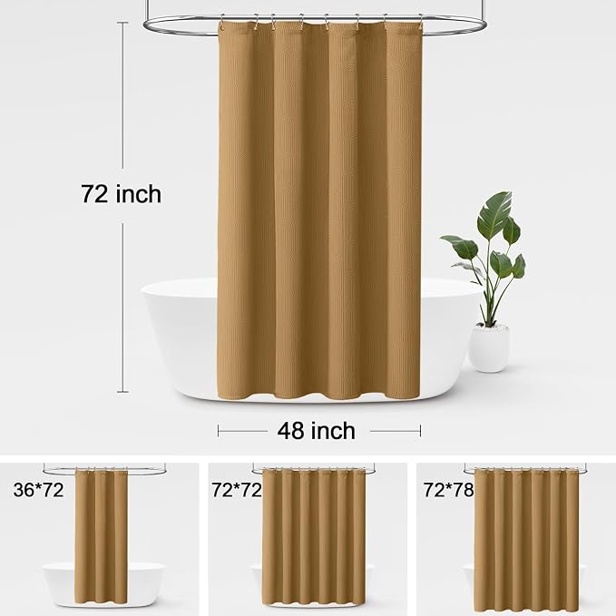 Terracotta Boho Cotton Shower Curtain Arch,48" W x 72" L | Minimalist Shower Curtain for Bathroom