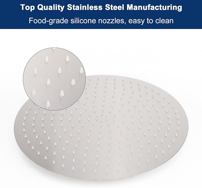 NearMoon Rain Shower Head, Ultra-Thin Design-Pressure Boosting, Awesome Some Experience, High Flow Stainless Steel Rainfall Head (16 Inch, Brushed Nickel)