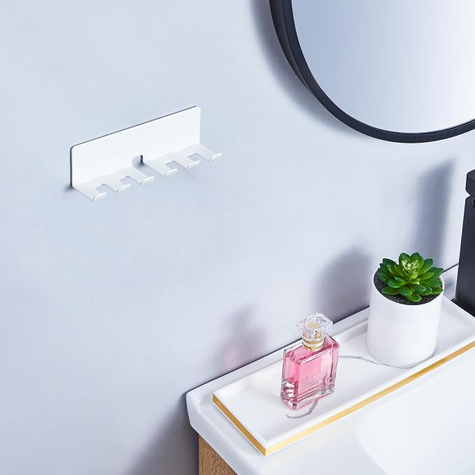 Electric Toothbrush Head Holder, Toothbrush Holders Wall Mounted, Electric Toothbrushs Holder, Bathroom Shower Tooth Brushing Holder, Tooth Brush Head Holder Organiser (White, Large)