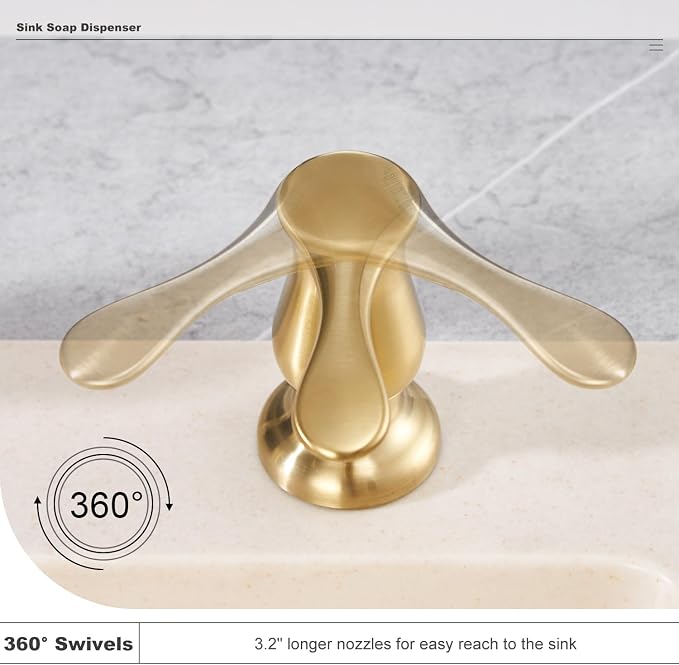 Kitchen Sink Soap Dispenser Brushed Gold, G086BG-G | Gold Under Sink Soap Dispenser with 40" Silicone Extension Tube, Say Goodbye to Frequent Refills
