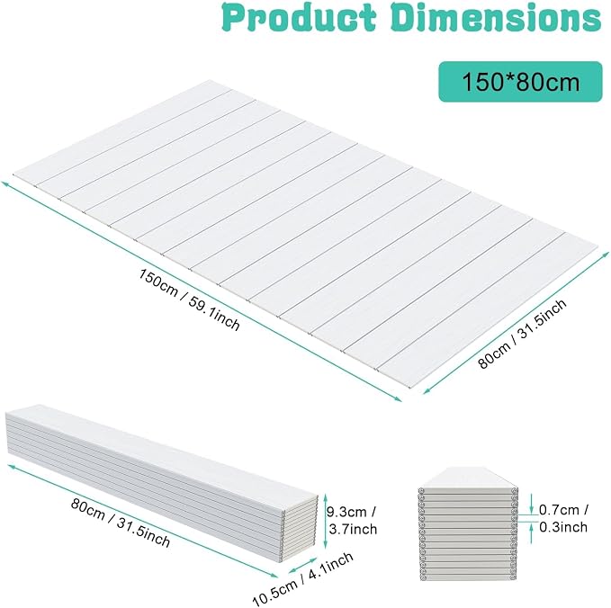 Bathtub Tray - 59x31.5x0.3in Foldable Anti-dust Bathtub Cover Bath Insulation Cover, PVC Shutter Bath Lid Fit Most Tubs, Can Store Wine Glass, Books, Tablets, Cellphones