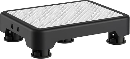 Ronlap Small Step Stools for Adults Car Step Stool for Elderly, Black-White | Adjustable short one-step plastic platform for seniors & mobility assistance, use by bed, shower, car, RV, stairs & outdoor
