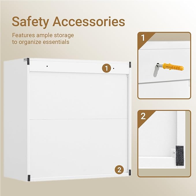 SoBuy Wall Cabinet, Over Toilet Storage Cabinet, Medicine Cabinet with Shelf, Multifunctional Wall Mount Cabinet for Laundry Room, Kitchen, Bathroom, White