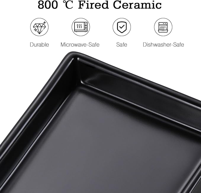 Luxspire Bathroom Vanity Tray Ceramic Perfume and Jewelry Dish, Mini, Black | 6.7 x 3.5 inch Smooth matte ceramic, easy clean, anti-slip bottom, organize soap dispenser jewelry candles
