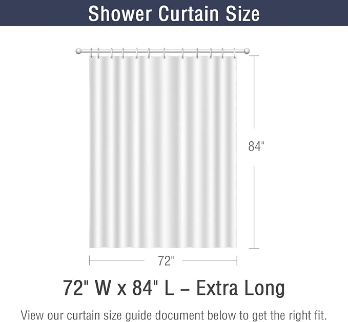 72x84 Extra Long Shower Curtain, Fog Blue 3D Embossed Half Bath Curtain
