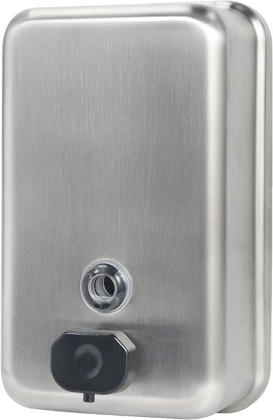 Stardrix Heavy Duty Stainless Steel Wall Mount Soap Dispenser, 1100ml/37oz, with Corrosion Proof Lining and Anti-Leak Pump for Commercial & Home Bathroom Kitchen(Vertical)