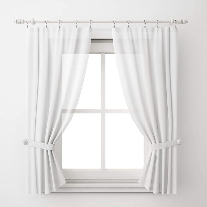Lansian 100 Pack Curtain Rings with Clips Hooks 1.5 in Diameter Rustproof | Metal Stainless Steel Drapery Rings for Tension Rod Bracket Eyelets Decorative Hanger, Fits 1.38 in Rods, Shiny Silver
