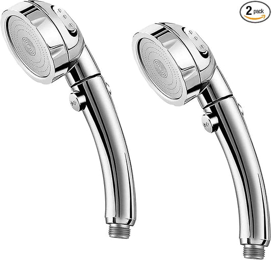 Marbrasse High Pressure Shower Head, Angle-Adjustable Water Saving Body Sprays… (Chrome, 2Pack)