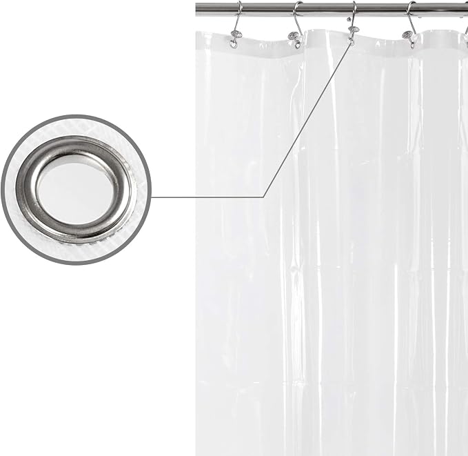 Barossa Design Heavy Duty Shower Curtain Liner with 6 Magnets, Clear, 72x72 | 8G Thick PEVA, 6 Bottom Magnets, Waterproof Vinyl & See Through, Metal Grommets, Heavy Plastic Shower Curtain for Bathroom