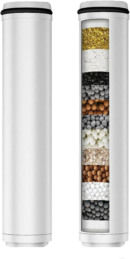 BOWGER 2-Pack Shower Filter Replacement for Handheld Shower Head- Water Softener Filter Cartridge for Hard Water - Remove Chlorine and Heavy Metals