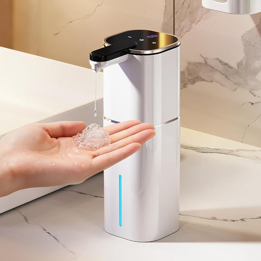 Automatic Soap Dispenser, 17.6oz Large Capacity Rechargeable Hand & Dish Soap Dispenser Touchless for Kitchen & Bathroom, 8 Adjustable Levels, Wall Mount or Countertop