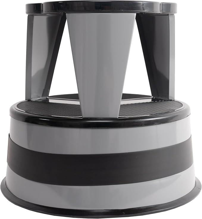 Cramer Kik Step Steel Step Stool - Two Step Stool, Holds 350 lbs (Gray)