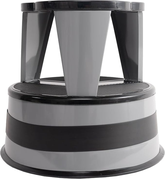Cramer Kik Step Steel Step Stool - Two Step Stool, Holds 350 lbs (Gray)