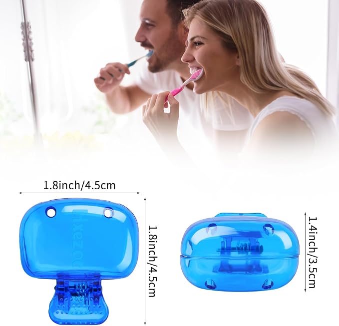 Hxezoc 4 Pack Toothbrush Covers Toothbrush Holders Portable Toothbrush Protector Cap Brush Pod Case Protective Plastic Clip for Household Travel, Camping, Bathroom, School, Business