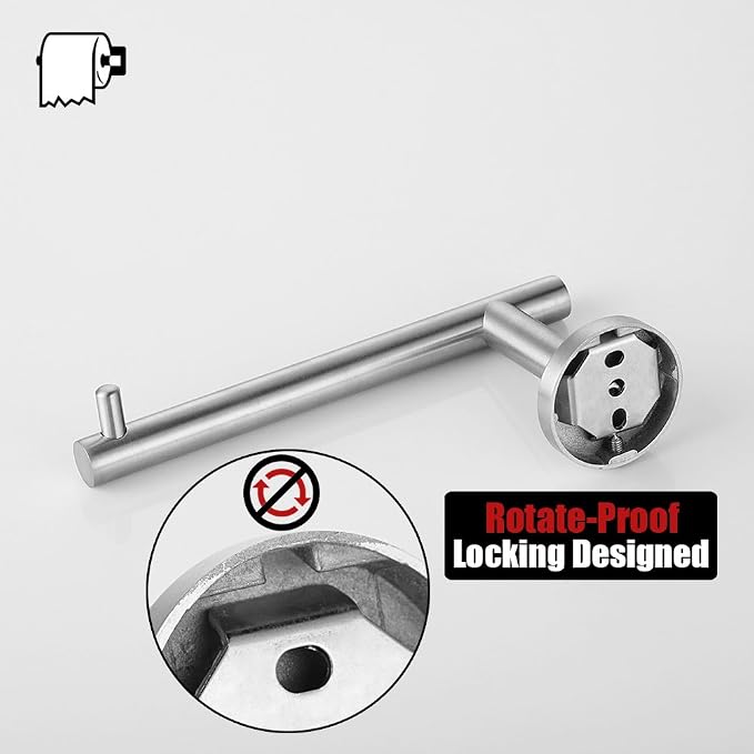 JQK Toilet Paper Holder, 5 Inch 304 Stainless Steel Tissue Paper Dispenser, Brushed Nickel Wall Mount 2 Pack, TPH100-BN-P2