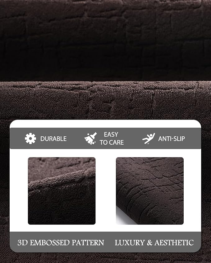 AMOAMI-Bath Mat-Absorbent Quick Dry Bathroom Floor Mats-Washable Rubber Backing Bath Mats for Bathroom Rugs Fit Under Door-Bath Rug for in Front of Sink Bathtub Shower Room, Brown 20''x32''