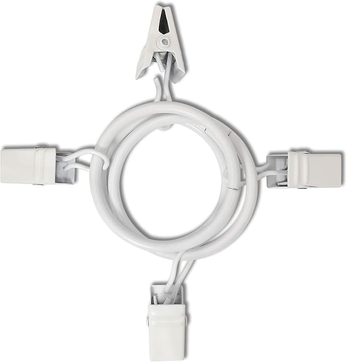 90 Pack Curtain Rings with Clips, Drapery Clips with Rings, Drapes Rings 1.26 in Interior Diameter, Fits up to 1 Inch Curtain Rod, White