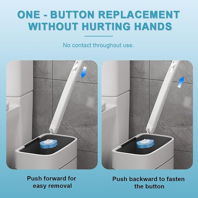 Disposable Toilet Brush Wand Starter Kit with 24 Pre-Loaded Cleaner-Infused Refills, Wall Mounted Toilet Bowl Cleaner System with Holder, Space-Saving Bathroom Cleaning Supplies for Home, RV