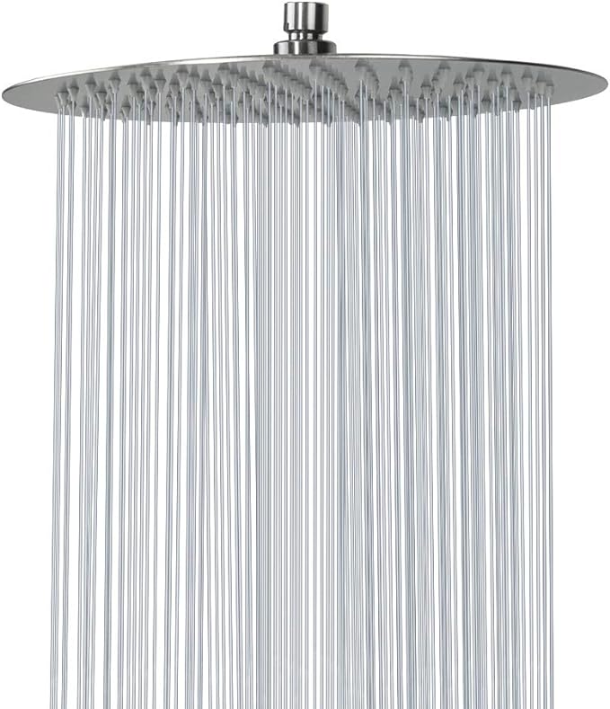 NearMoon Rain Shower Head, Ultra-Thin Design-Pressure Boosting, Awesome Some Experience, High Flow Stainless Steel Rainfall Head (12 Inch, Brushed Nickel)