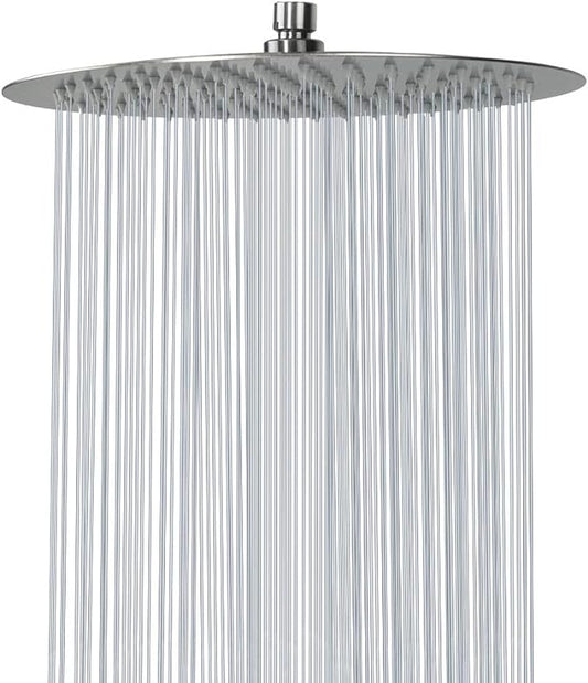 NearMoon Rain Shower Head, Ultra-Thin Design-Pressure Boosting, Awesome Some Experience, High Flow Stainless Steel Rainfall Head (12 Inch, Brushed Nickel)