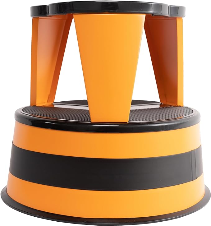 Cramer Kik Step Steel Step Stool - Two Step Stool, Holds 350 lbs (Orange)