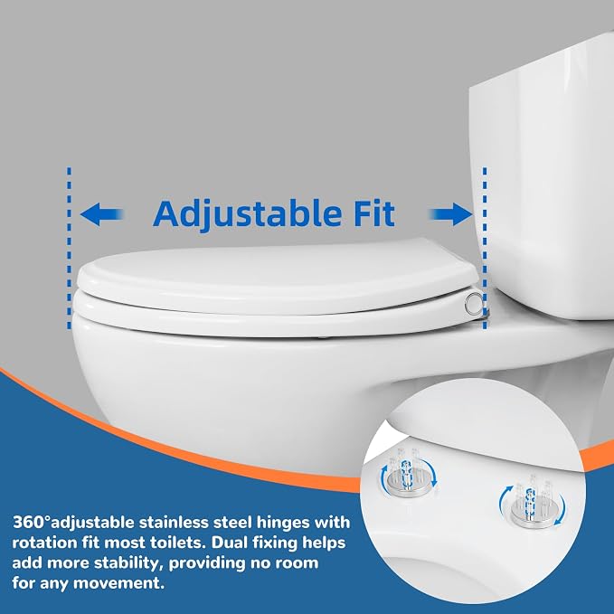 Universal Elongated/Oval Toilet Seat Soft-Close Cover, 4 PCS Toilet Bolts | White, One-Click Quick Release, Elongated Toilet Seat Replacement with Toilet Bumpers, Compatible with TOTO, Gerber, Kohler