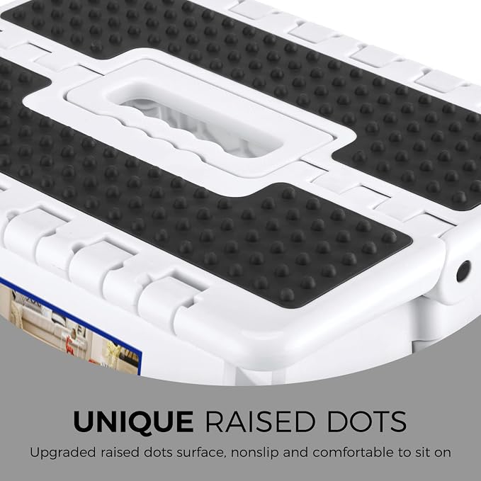 ACKO Folding Step Stool - 13" Height Premium Heavy Duty Step Stools for Adults and Kids, Upgrade Step Stool Kitchen Garden Bathroom Stepping Stool (White) | Collapsible Heavy Duty Foldable Stools, Portable Foot Stepping Stool Holds 300 lbs, Kitchen Bat...