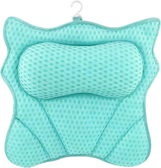 Bath Pillow,Ergonomic Bathtub Pillows for Tub Neck and Back Support,with 6 Powerful Suction Cups,Provide Shoulder and Back Relaxing,Bath Accessory,Fits All Types Bathtub(Blue)