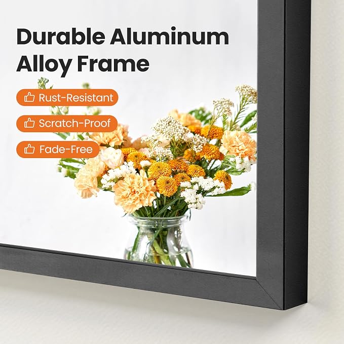 NEWBULIG 40"X30" Arched Bathroom Mirror for Over Sink, Wall Vanity Mirror | Tempered Glass, Anti-Rust Arched Metal Framed, Hanging or Leaning, Farmhouse Home Decor, Black