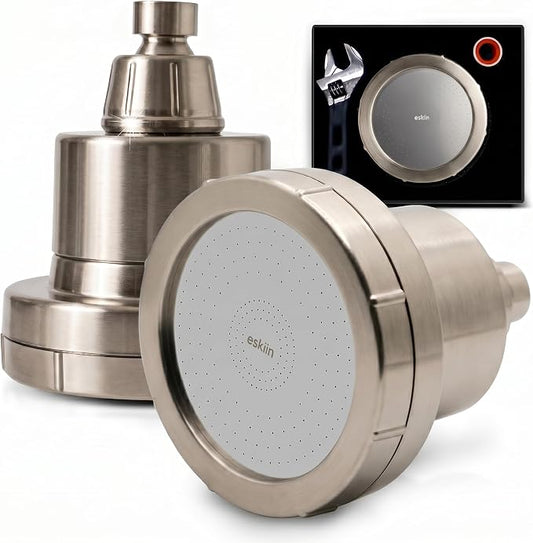 Filtered Showerhead - Best Shower Head With Filters For Healthy Hair & Skin - High Pressure Hard Water Softener - Reduce Dandruff, Protect Colored Hair, And Soothe Dry Skin (Brushed Nickel)