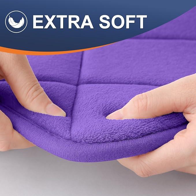 OLANLY Memory Foam Bath Mat 59x24, Ultra Soft and Absorbent Bathroom Rugs | Purple, Quick Dry, Machine Washable Shower Bath Rugs, Comfortable Bath Carpet for Bathroom Floor, Tub and Shower