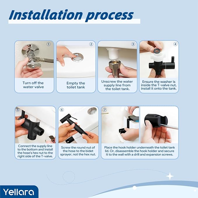 Handheld Bidet Sprayer for Toilet - Feminine Wash, Toilet Cleaning - Stainless Steel, Adjustable Water Pressure, Easy Installation