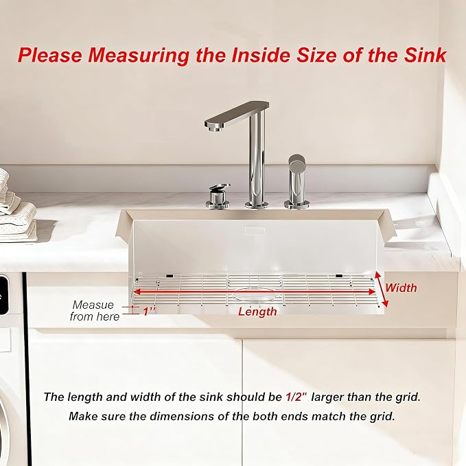 Sink Rack for Bottom of Sink, Stainless Steel Sink Protector, Scratch Prevention, Drainage Support, Stainless Steel, 23 * 13 inch