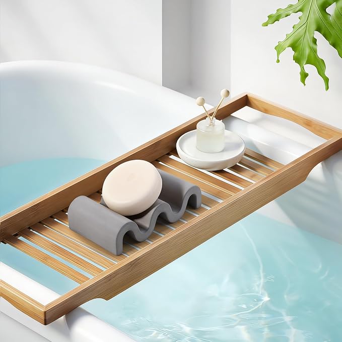 Diatomite Soap Dish Bar Soap Holder Wave Texture Sponge Tray, Dark Grey | Quick Drying, Self Draining Design Helps Keep Bar Soap Dry for Bathroom Sink, Shower & Kitchen