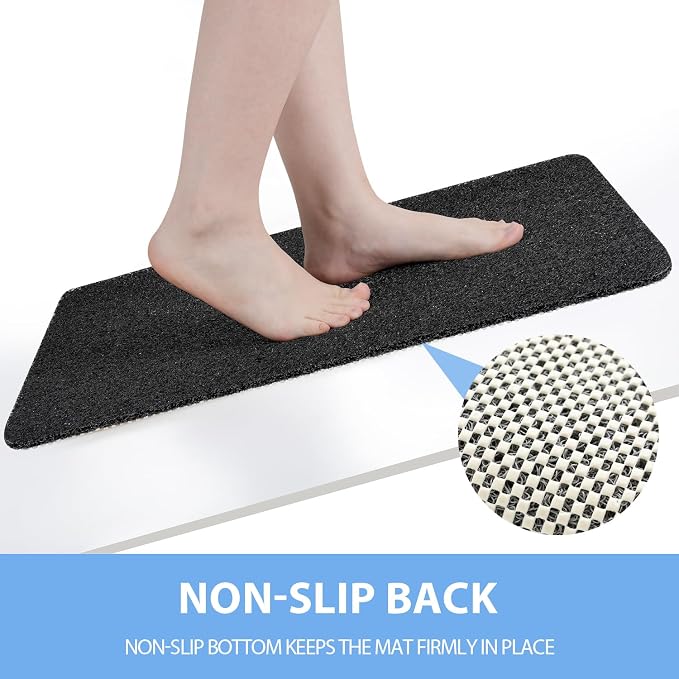 Hargiis Non-Slip Bathtub Mat, Anti Slip Shower Mat, Fast Drying Bathtub Mats, Foot Scrubber Mat, Anti Slip Mat for Tub, Floor, Bathroom, Kitchen, Home, Hotel (Black 24"×24")