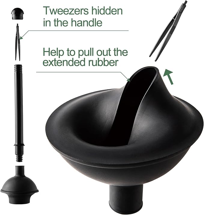 Eyliden Toilet Plunger and Brush Set, 2-in-1 Compact Holder, Black | Unclogs Toilets, Deep Cleans Bowls, Nylon Bristles, Rubber Cup, Durable Plastic Caddy, Space-Saver, Bathroom Cleaning Tools