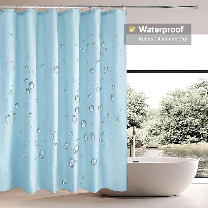 LLSCL Fabric Shower Curtain Liner with Magnets, Waterproof Hotel Quality, 72 x 72 Machine Washable