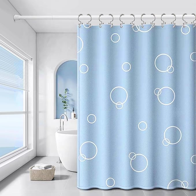 Matte Nickel Shower Curtain Hooks Double Sided with Roller Balls | for Bathroom Rods, for Shower Curtain and Liner, Smooth Gliding, Rustproof Metal, Set of 12 Hooks