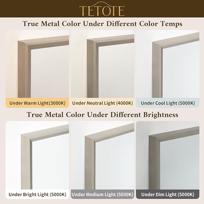 Brushed Nickel Bathroom Mirror for Over Sink 40" x 24" Brushed Nickel Beveled Framed Rectangle Vanity Mirror for Bathroom, Bedroom, Entryway, Living Room, Tempered Glass, Stronger Frame