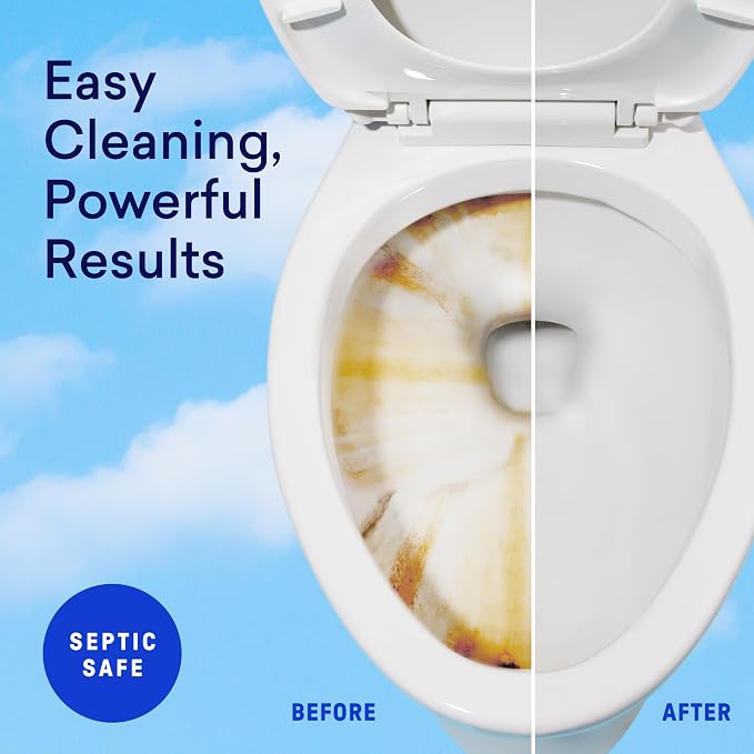 BLUELAND 100% Plastic Free Toilet Bowl Cleaner Tablets Set, Lemon Cedar | Removes Limescale, Rust & Hard Water and Toilet Ring Stains, Septic-Safe, No Chlorine Bleach, Dyes, Ammonia, or Parabens