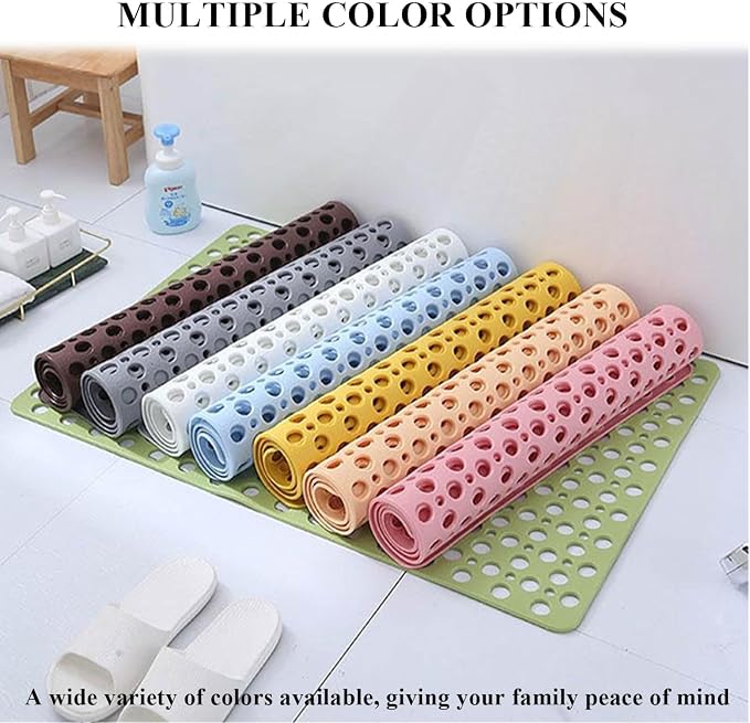 Casa and Beyond Shower Mat, Secure Shower Mats Easy to Clean, Showers Mat with Suction Cup, Washable Non-Slip Bathtub Mats for Inside Showers (Pink,27.6 * 27.6 in)