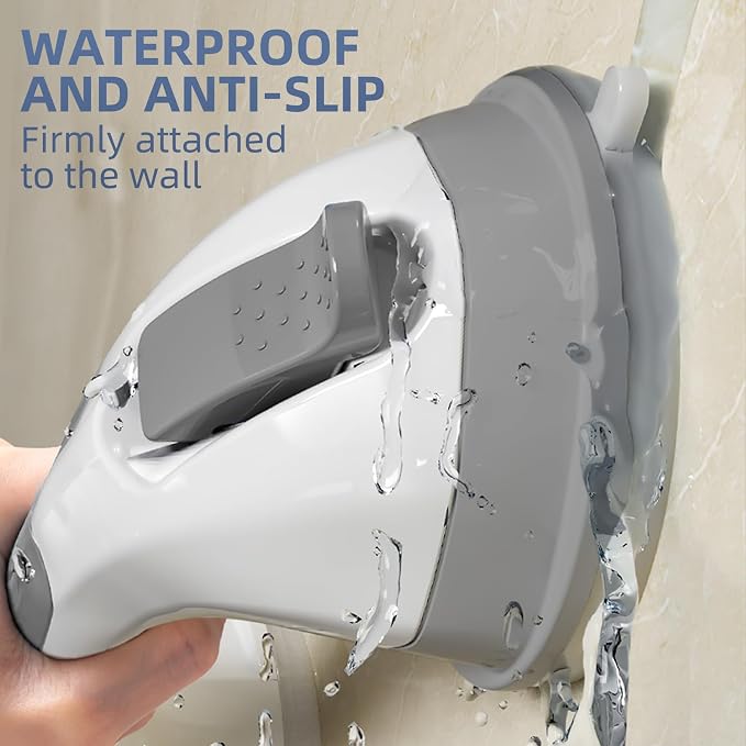 Shower Grab Bars,Suction Shower Handles,2 Pack,12.2",Grey | safety for elderly,seniors,showers,bathtubs&toilet,bathroom grip bar heavy duty rails,no drilling removable waterproof