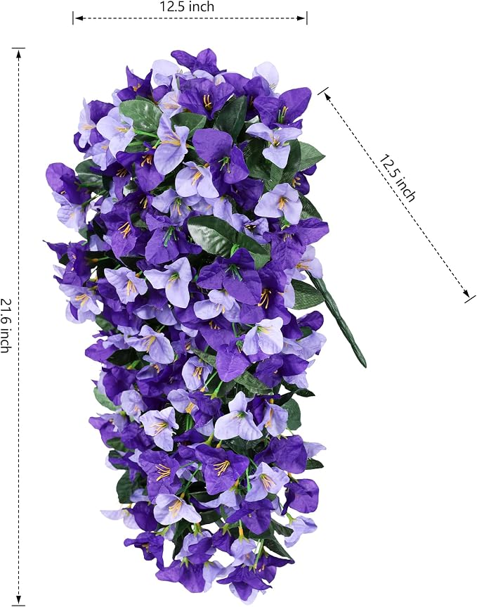 Faux Bougainvillea Artificial Flowers Plants for Outdoor Outside Decoration, 2pcs Fake Flowers Silk Long Trailing Vines UV Resistant Realistic Faux Flowers for Front Door Porch Planter Urn Yard, Mix